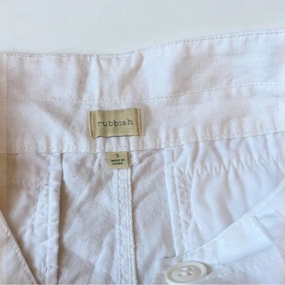 Rubbish White Low Rise Shorts Coastal Linen Blend - Picture 7 of 11